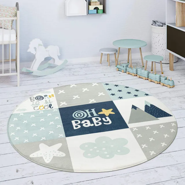 paco-home-ela-kinderteppich-rund-150-cm-grau-blau-wei image 1