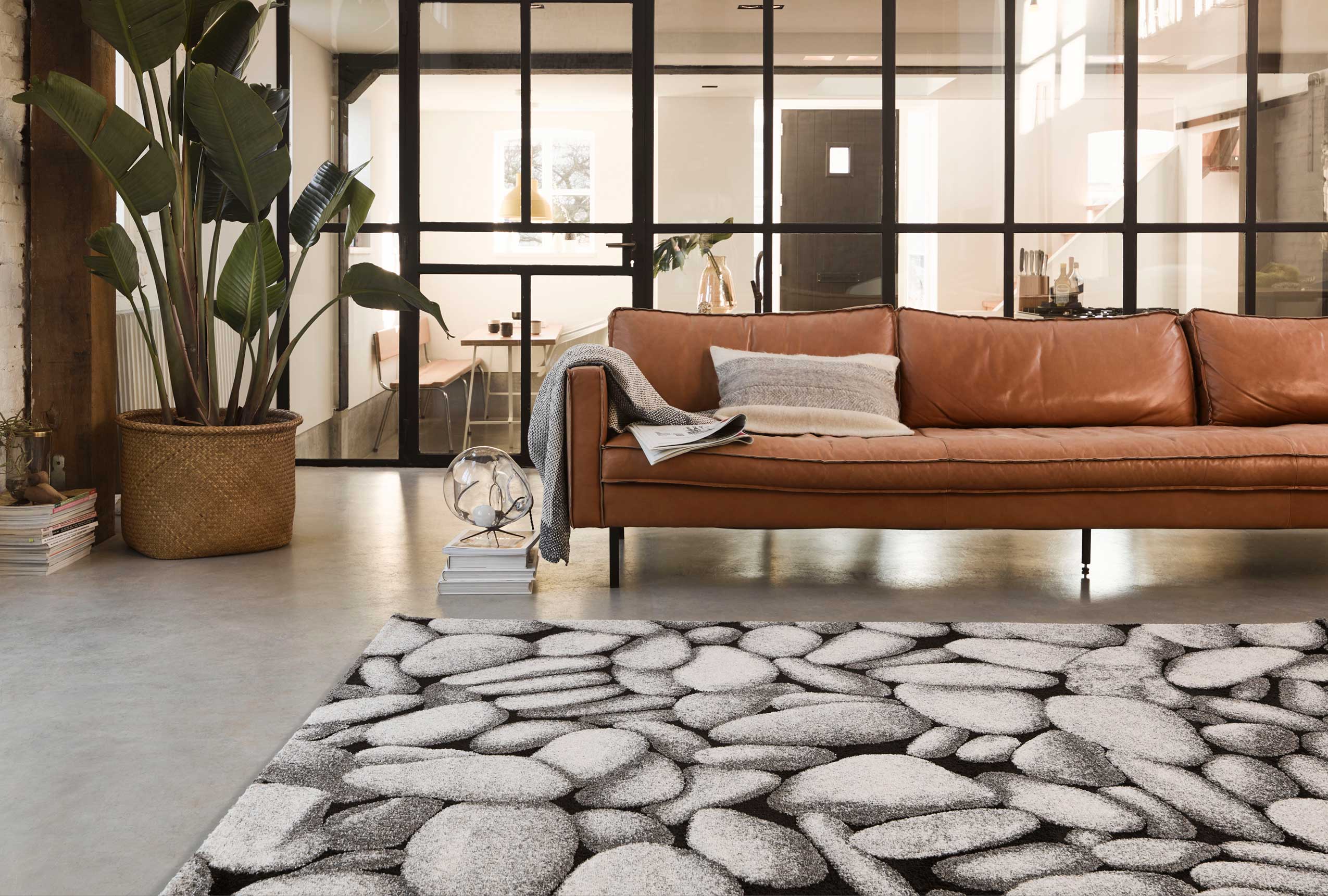weconhome-teppich-stony-island-grau-anthrazit-kurzflor-gewebt-oeko-tex-standard- image 6