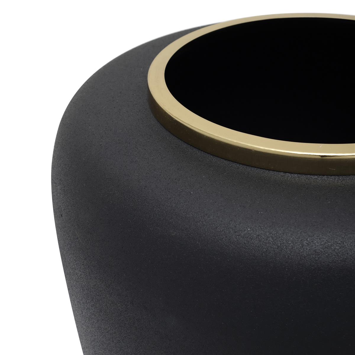 kayoom-vase-art-deco-2025-handgearbeitete-vase-aus-eisen-schwarz-matt-mit-metall image 6