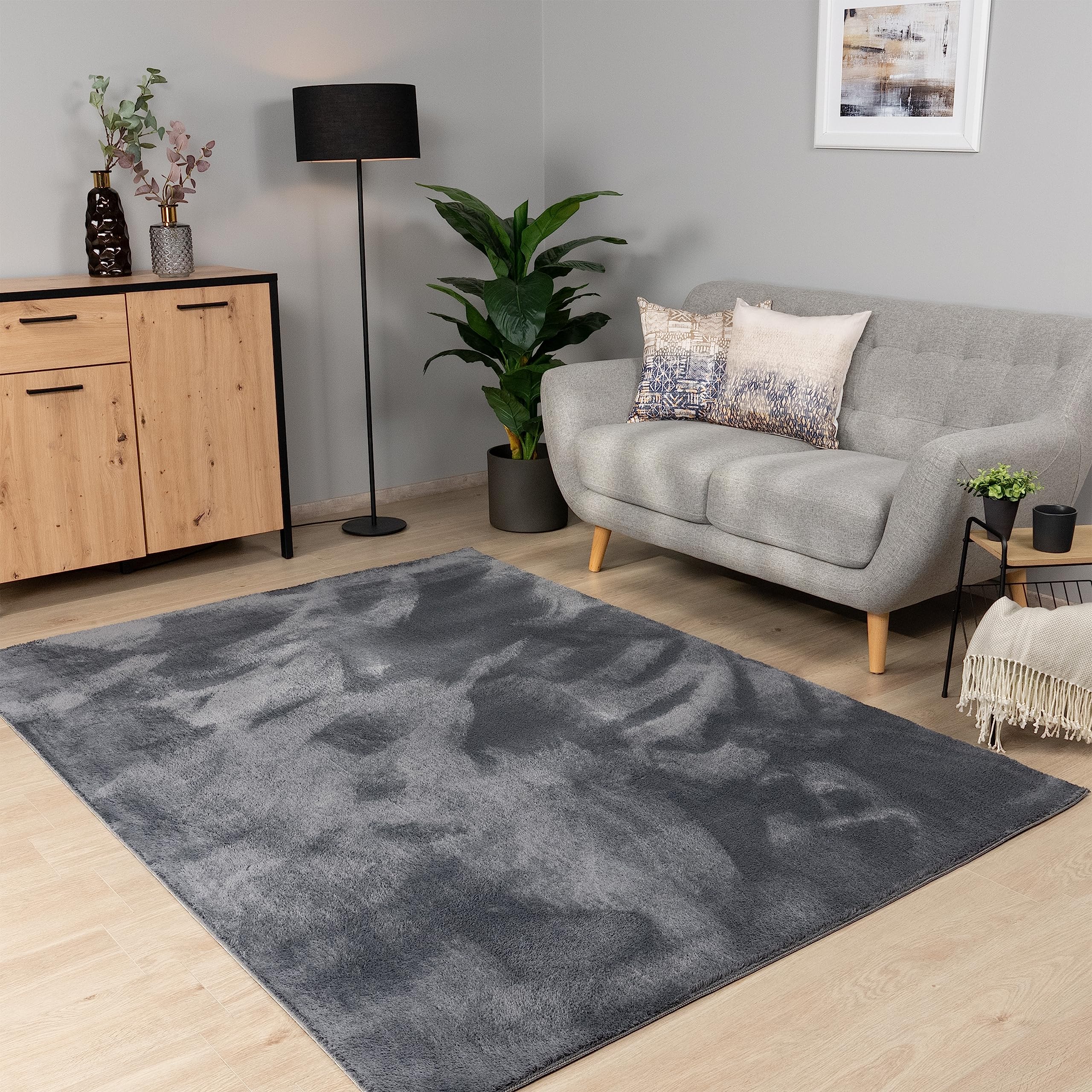 paco-home-kurzflor-teppich-waschbar-120x160-cm-grau image 8
