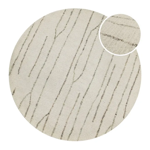 weconhome-hamptons-thirtynine-kurzflor-teppich-rund-creme-wei-schurwolle image 1