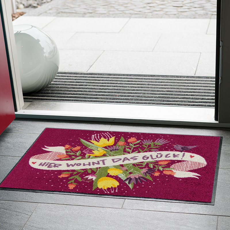 salonloewe-das-gl-ck-eingangsmatte-50-x-75-cm-blumenmotiv-polyamid-rutschfest-ma image 2