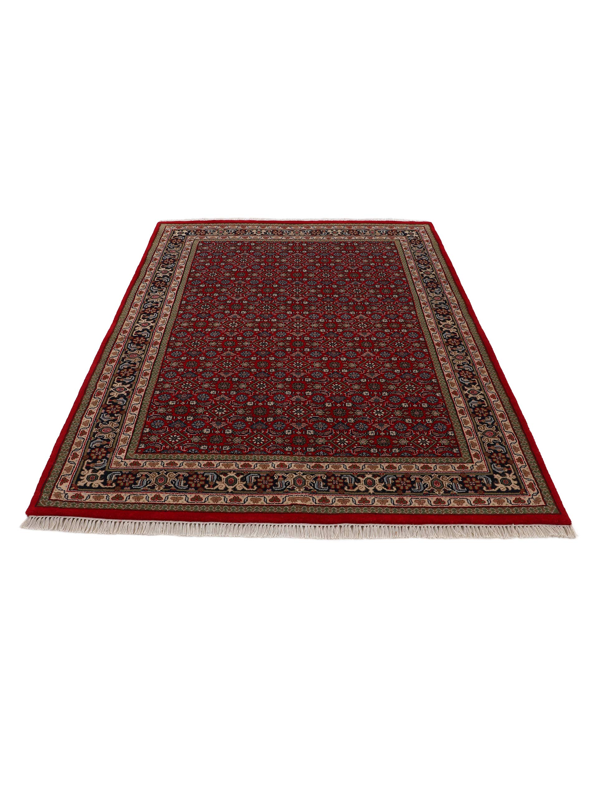 carpetine-herati-teppich-rot-70x140-cm-handgekn-pft-wolle-baumwolle-f-r-fu-boden image 4