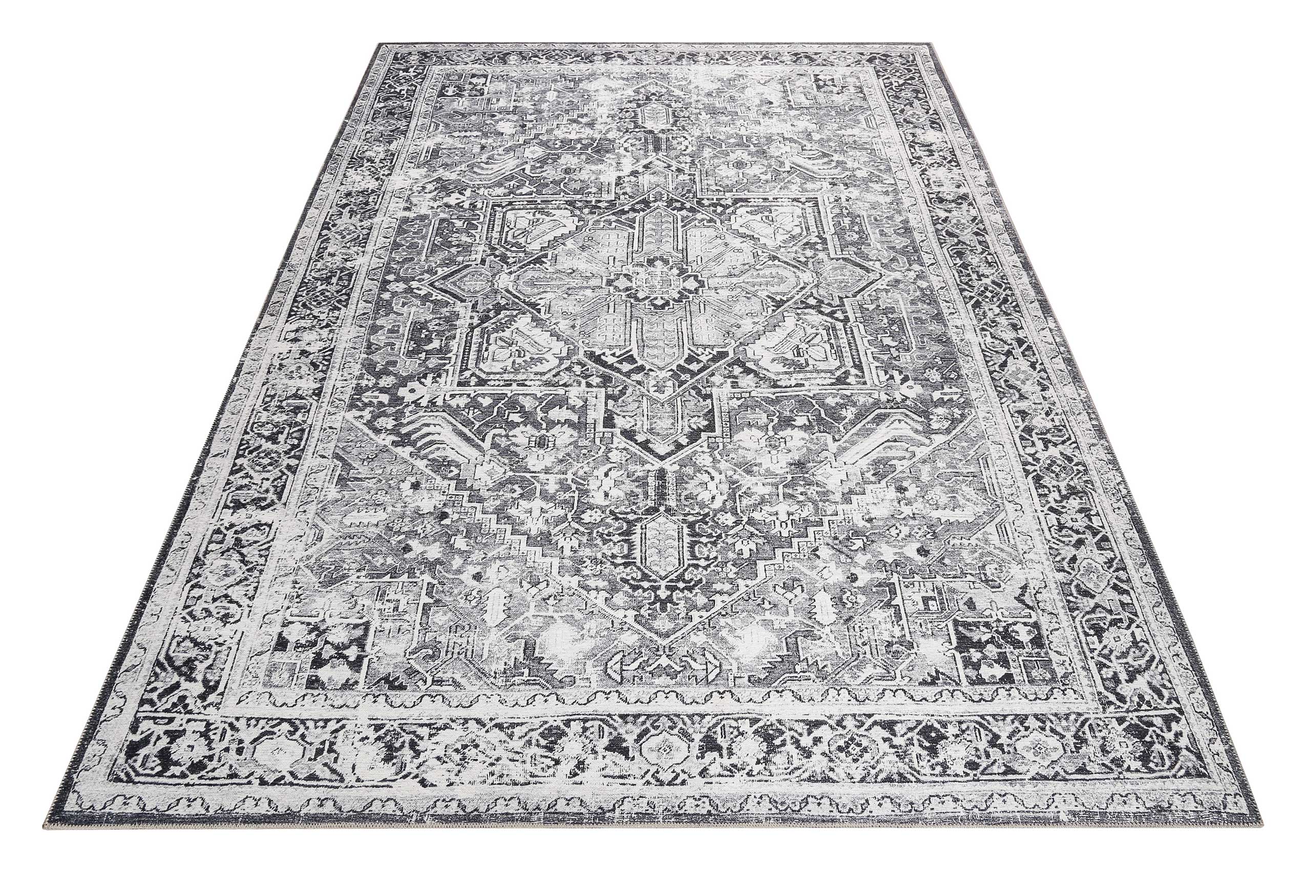 weconhome-vintage-teppich-seelace-grau-kurzflor-gewebt-chenille-baumwolle-oeko-t image 2