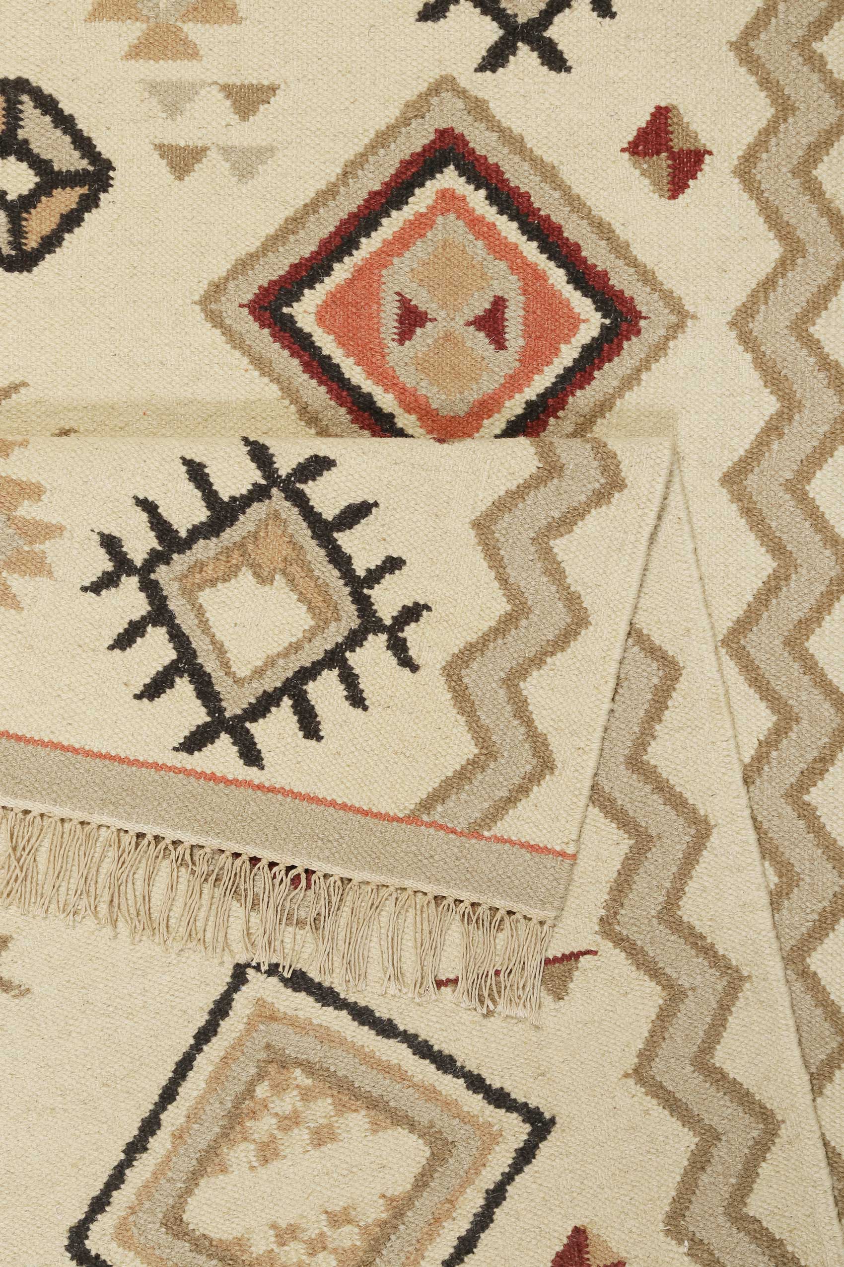 weconhome-green-looop-kelim-teppich-brionne-creme-beige-rot-handgewebte-wolle image 4