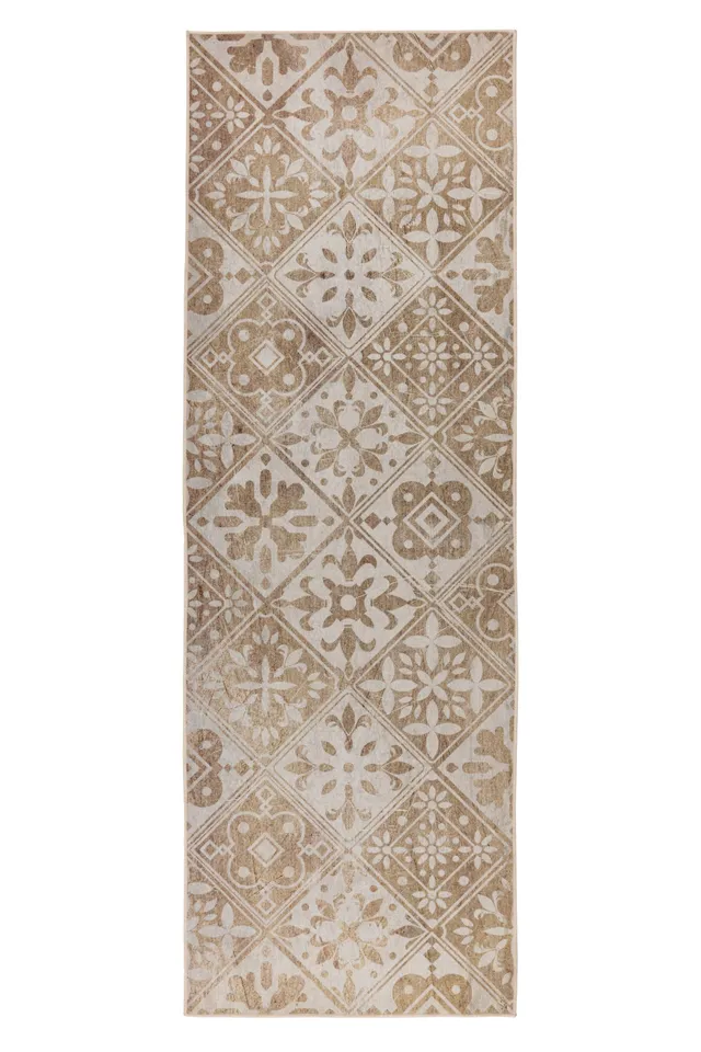 kayoom-vulcano-125-beige-60-x-180-cm-kompakter-kurzflorteppich-mit-6-mm-florh-he image 1