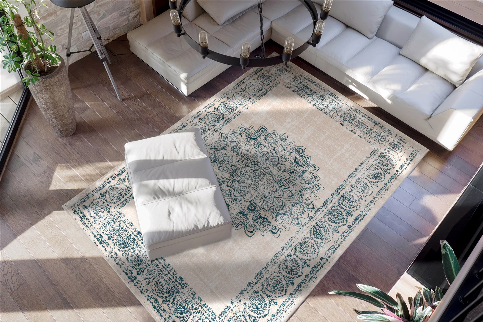 kayoom-ariya-125-vintage-teppich-mit-fransen-flachflor-120x170-cm image 3