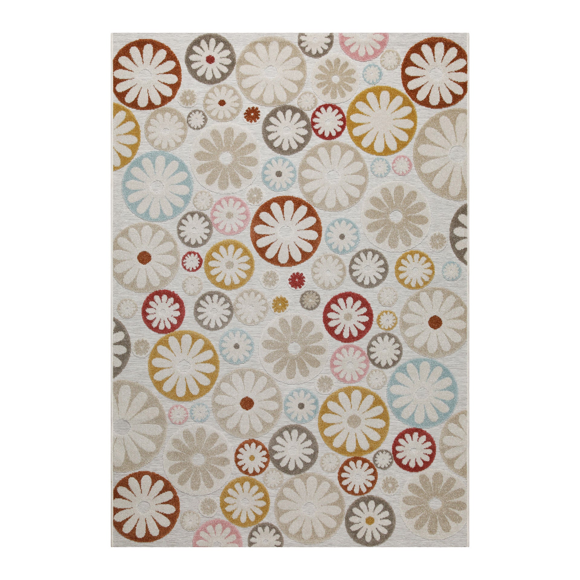 weconhome-flowerdrops-in-und-outdoorteppich-beige-bunt image 2