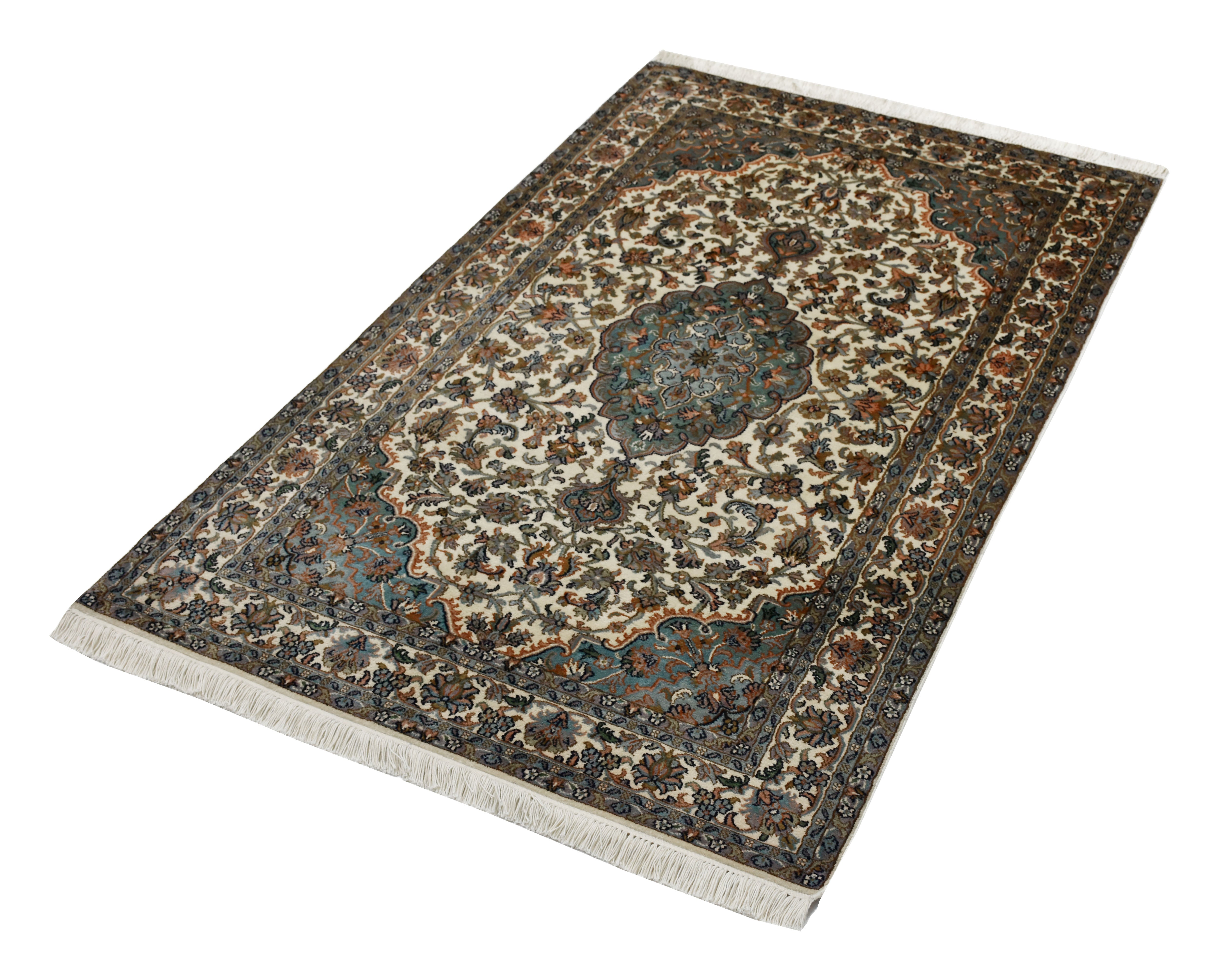 kayoom-kashan-12317-multi-handgewebter-orient-teppich-96x153-cm image 2