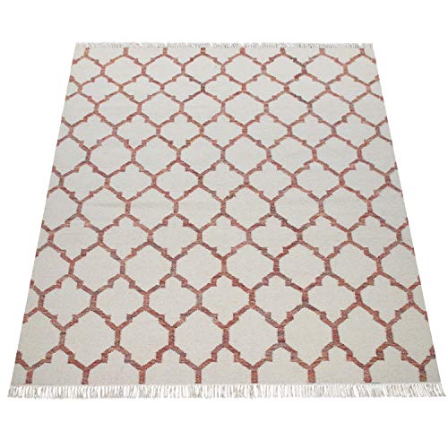 paco-home-teppich-skandi-kilim-marokko-beige-rot-140x200-cm image 8