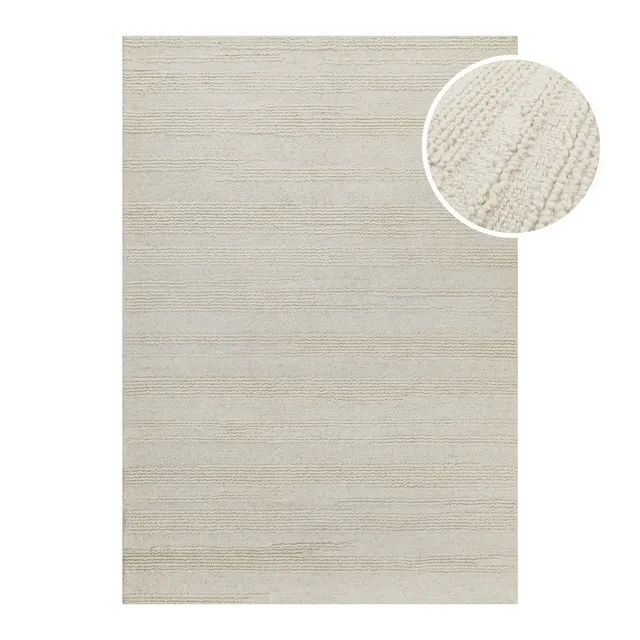 hamptons-by-weconhome-twentyseven-kurzflor-teppich-creme-wei-streifen-handgetuft image 1