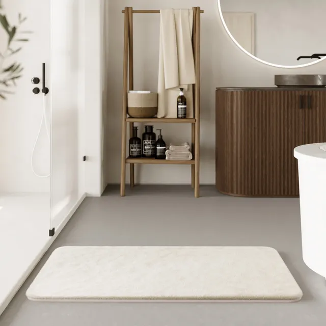weconhome-basics-badteppich-emil-beige-creme-getuftet-polyester-oeko-tex image 1