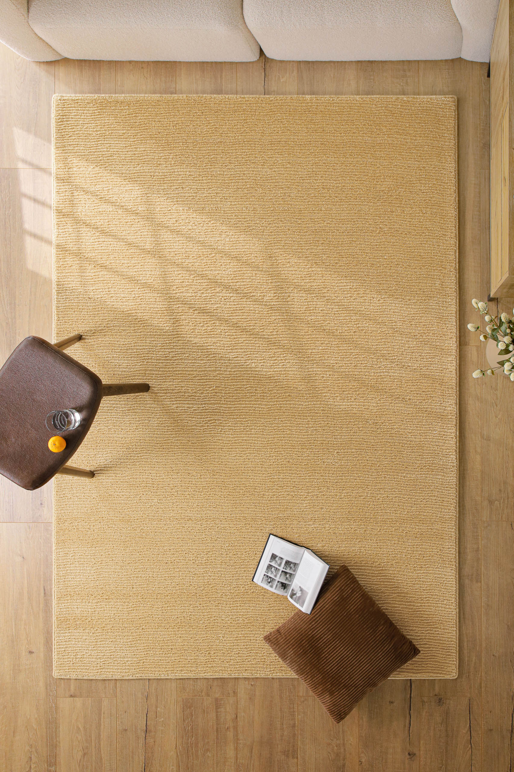 weconhome-castello-one-kurzflor-teppich-schurwolle-sand-beige image 4