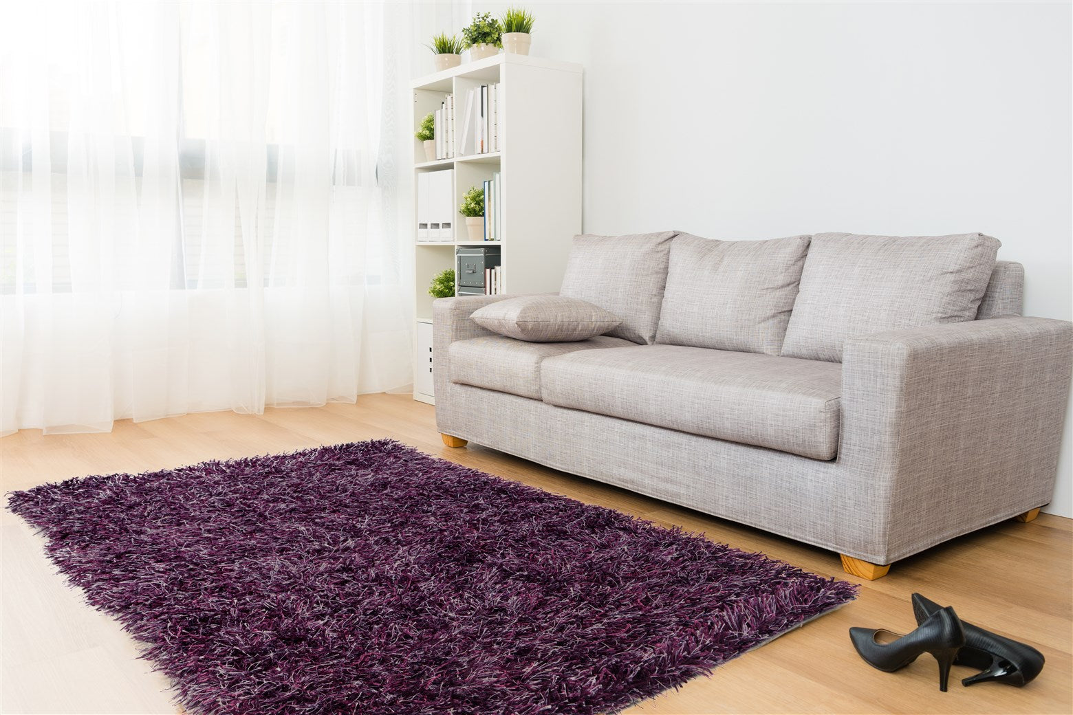 kayoom-langflorteppich-beat-8102-violett-flauschiger-hochflor-im-modernen-design image 2