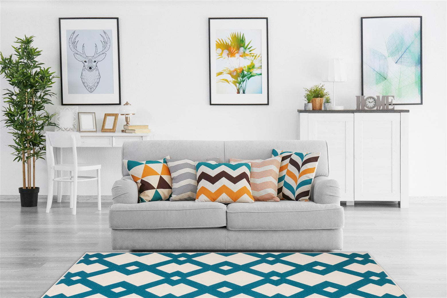 kayoom-now-125-kurzflorteppich-mit-geometrischem-rautenmuster-modernes-design-ve image 1