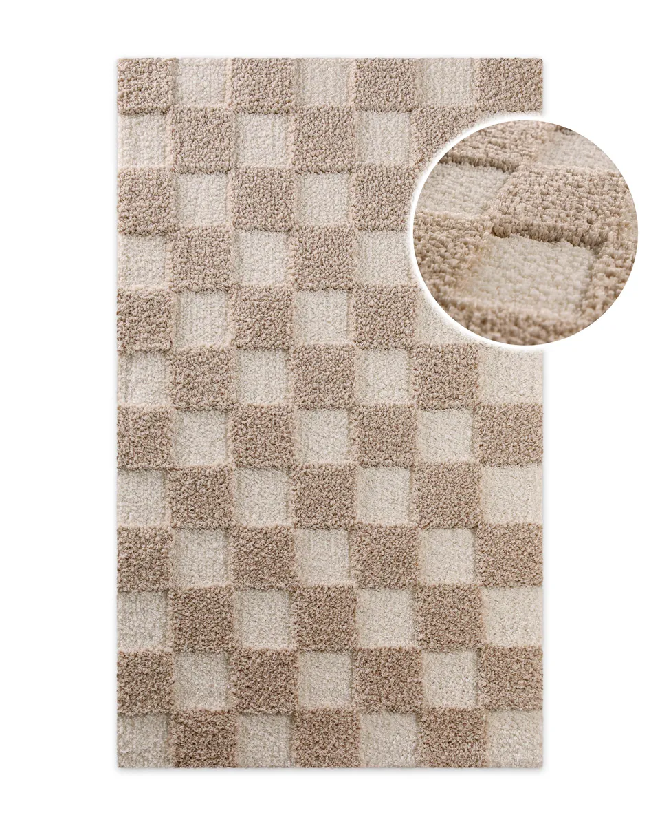 weconhome-bathking-badteppich-bobbi-beige-schachbrett image 1