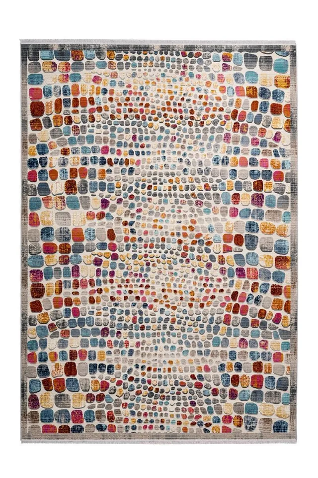 kayoom-anouk-125-kurzflorteppich-vintage-design-mit-fransen-pflegeleicht-verschi image 1