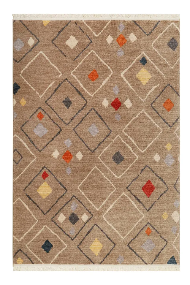weconhome-mont-royal-teppich-sand-braun-bunt-kurzflor-b-ware image 1