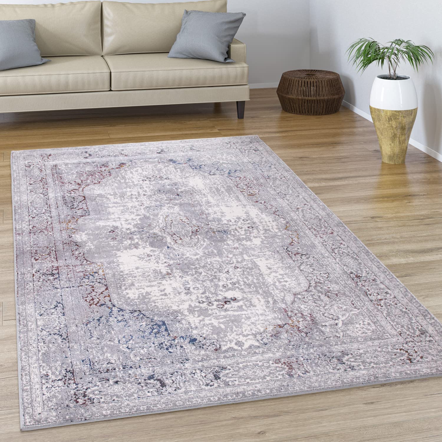 paco-home-teppich-120x170-grau-vintage-oriental-kurzflor image 6