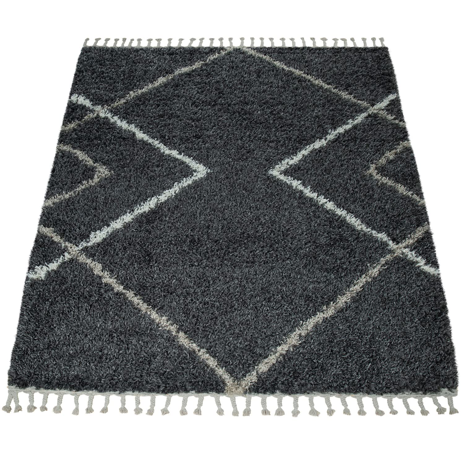 paco-home-shaggy-hochflor-teppich-grau-anthrazit-rauten-design-skandi-160x220-cm image 4
