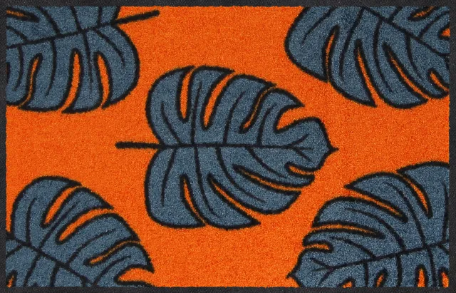 salonloewe-monstera-allover-orange-eingangsmatte-45-x-70-cm-orangefarbene-bl-tte image 1