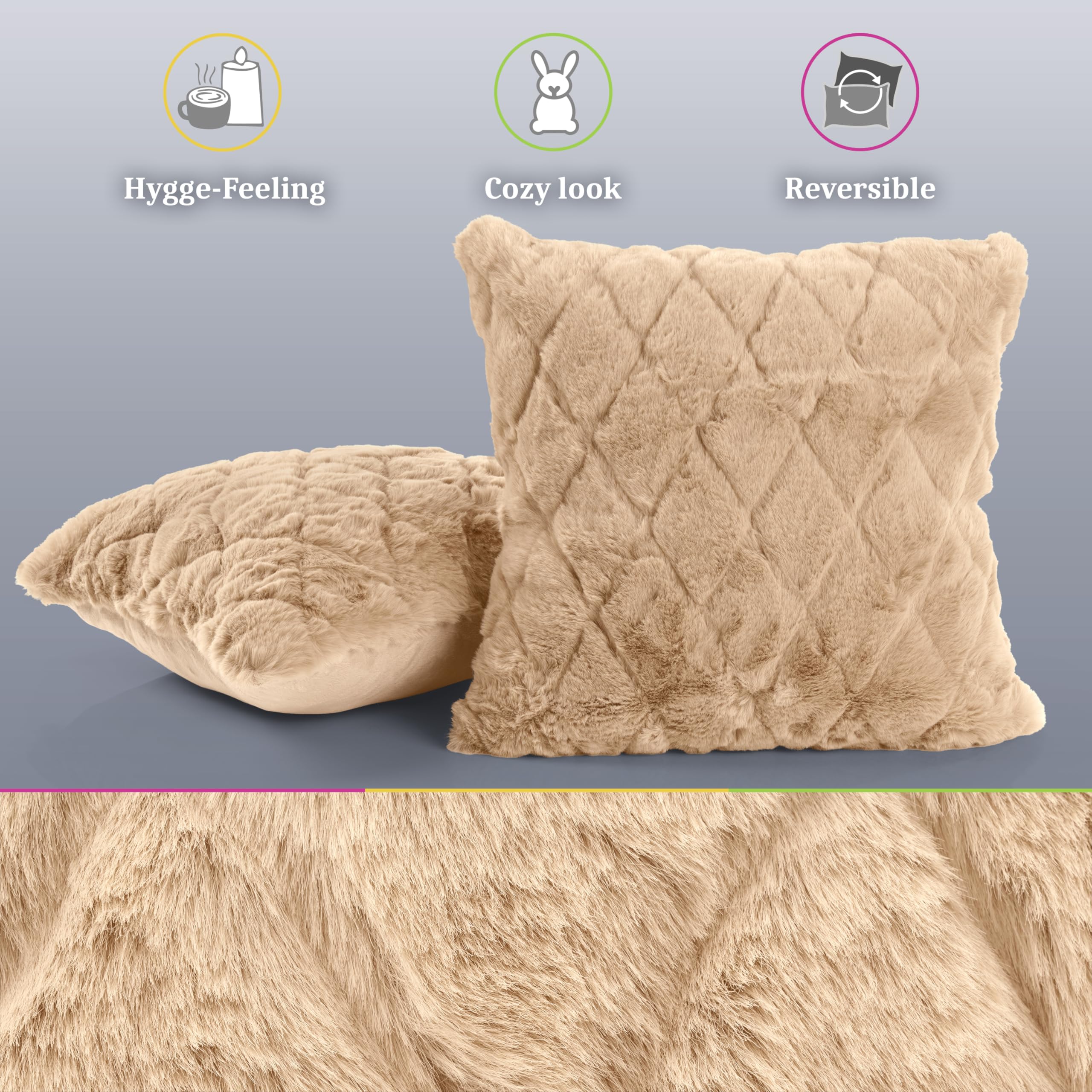 paco-home-boho-uni-kissenbezug-2er-set-beige-3d-raute image 2