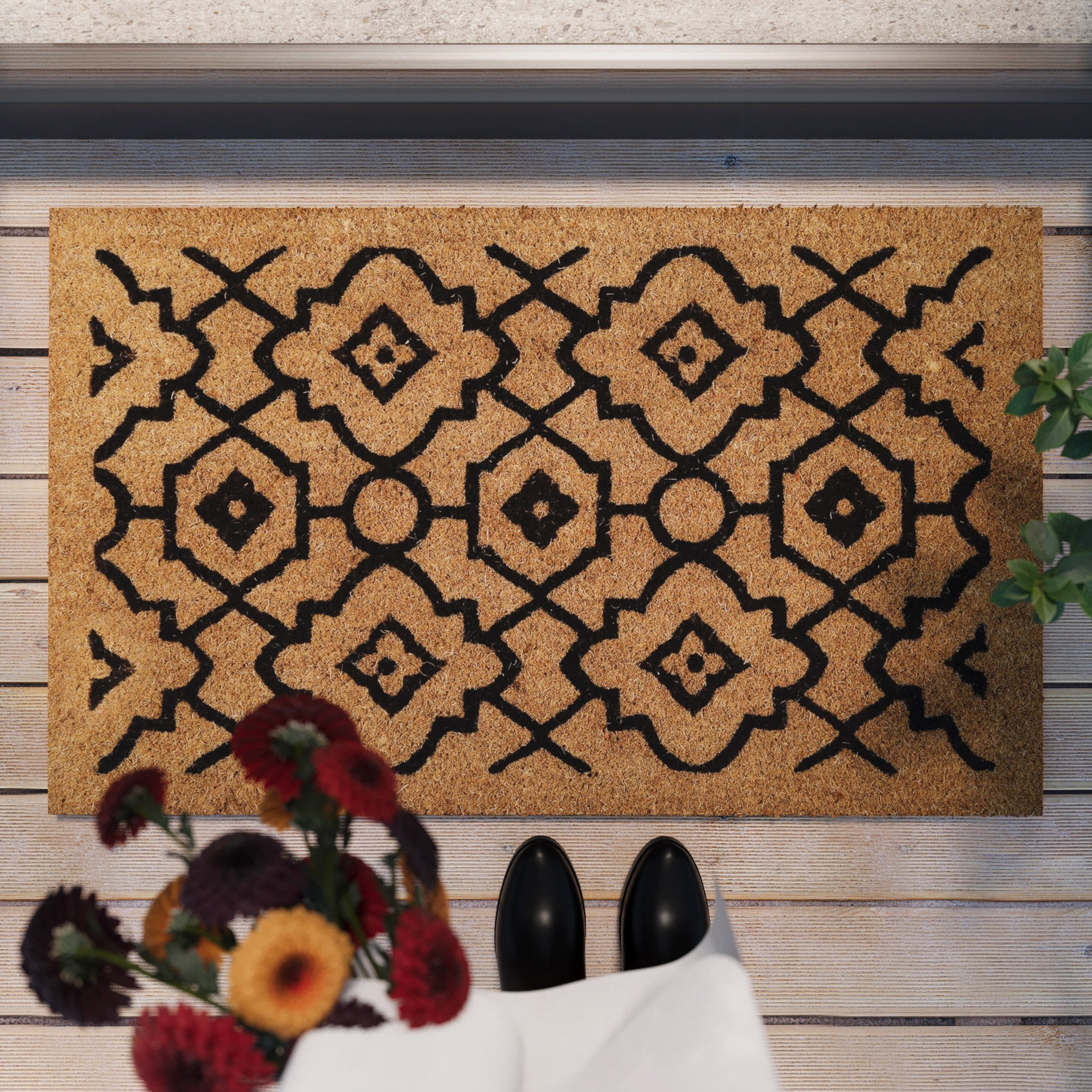 weconhome-kokosfu-matte-posh-palace-natur-schwarz-gewebt-47-rabatt image 1