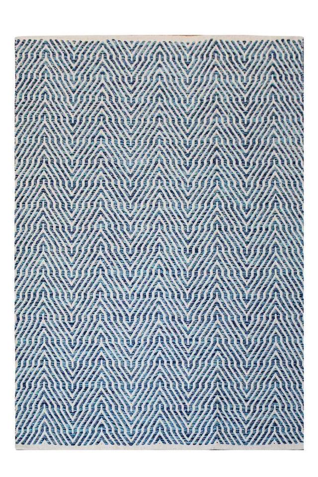 kayoom-aperitif-410-baumwollteppich-handgewebt-blau-weiche-haptik image 1