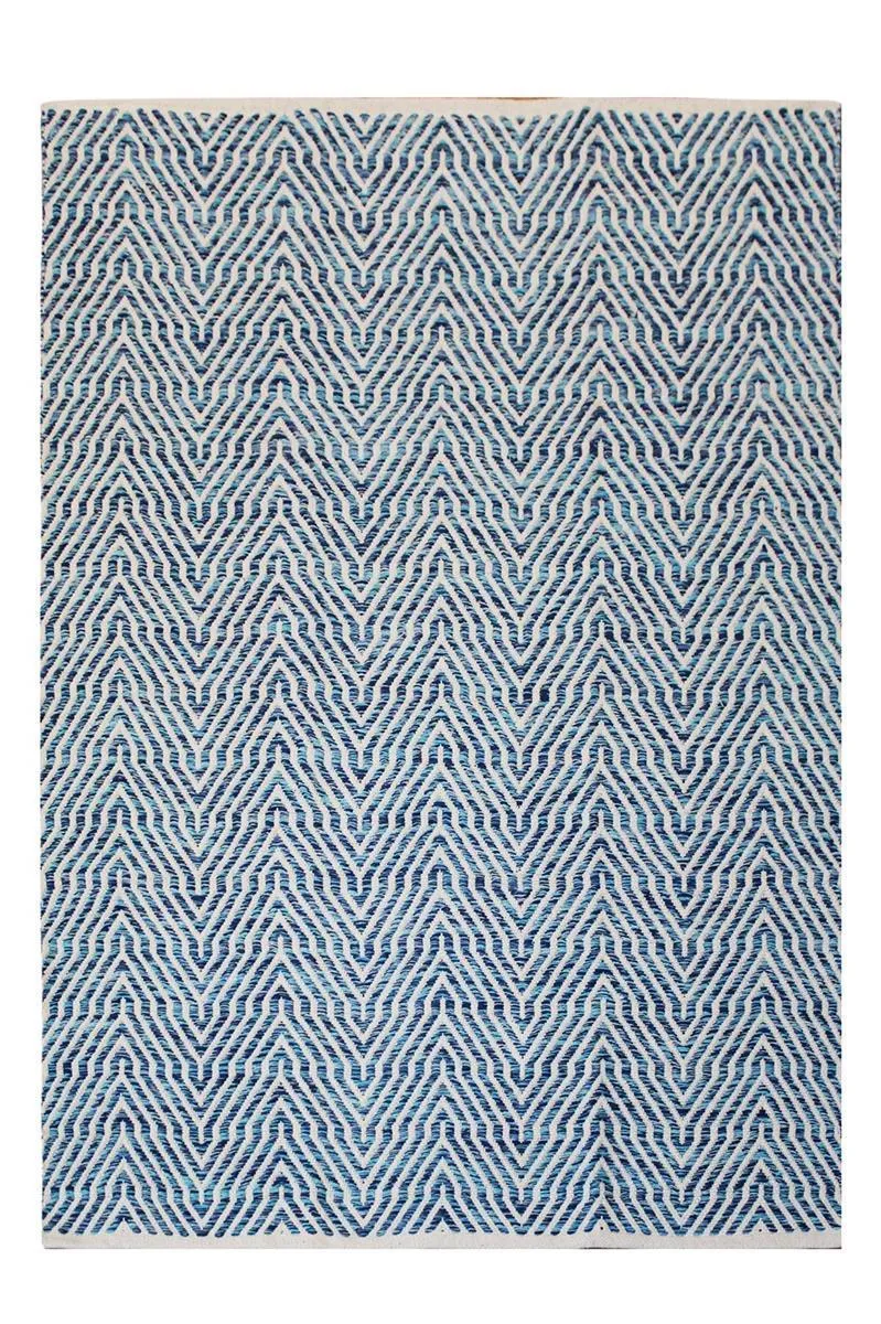 kayoom-aperitif-410-baumwollteppich-handgewebt-blau-weiche-haptik image 1
