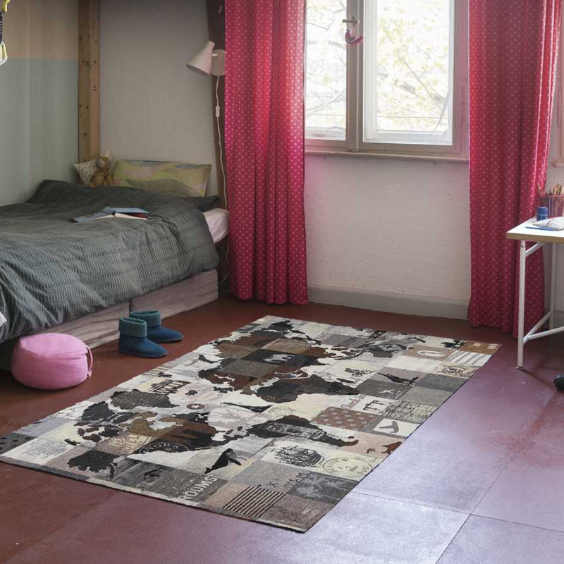 salonloewe-one-world-teppich-120-x-200-cm-weltkarten-design-polyamid-rutschfeste image 2