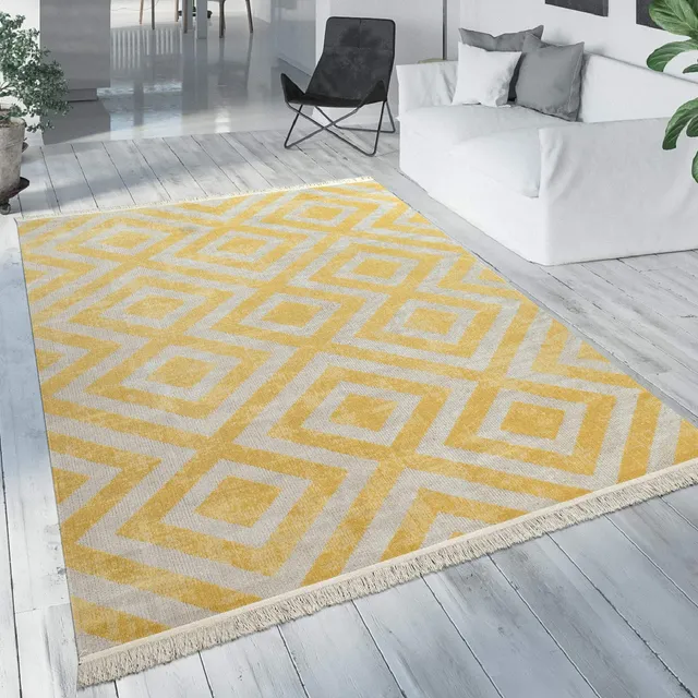 paco-home-outdoor-teppich-120x170-cm-gelb-wei-rauten-vintage-flachgewebe image 1