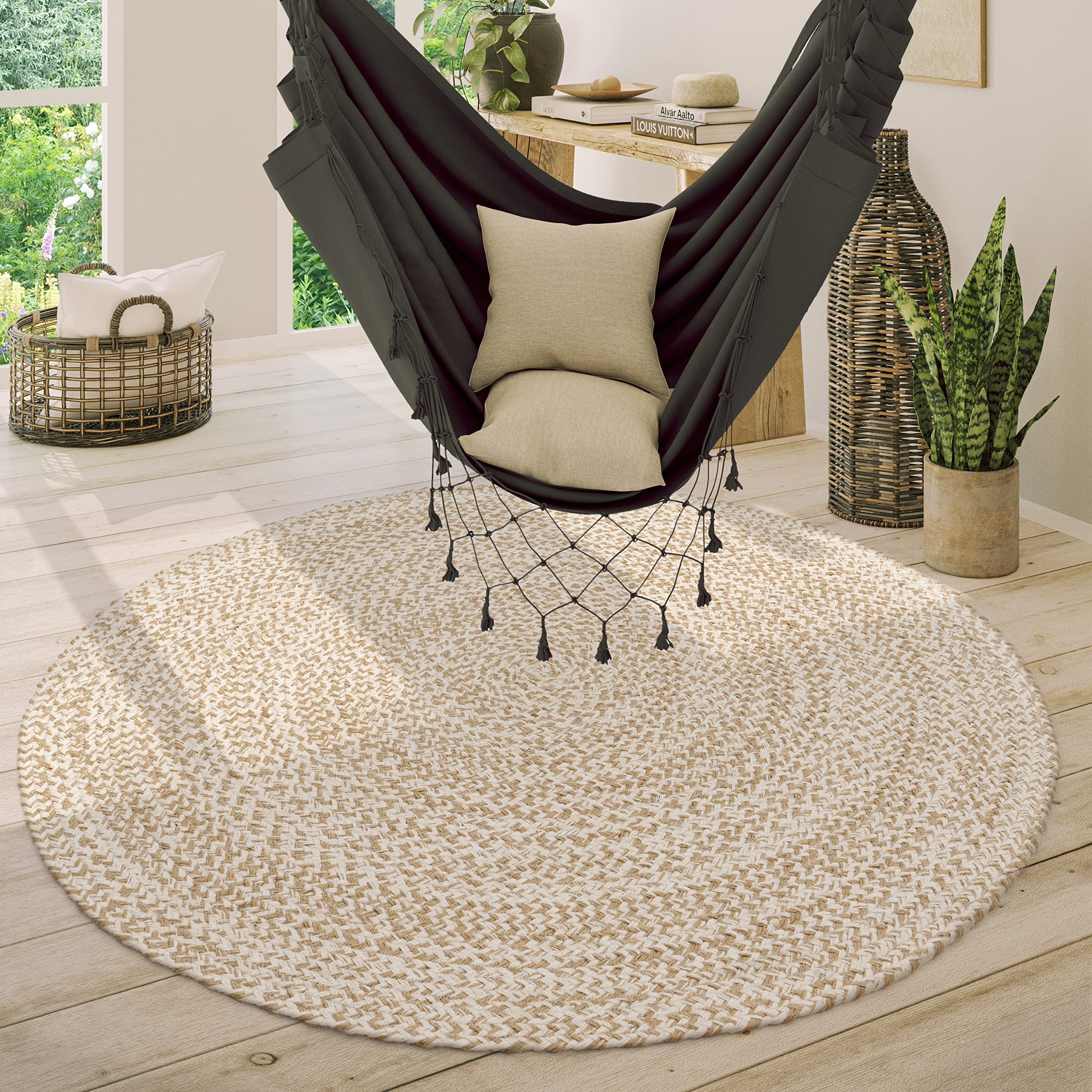 paco-home-jute-teppich-rund-200-cm-elfenbein-boho-ethno-handgefertigt image 8