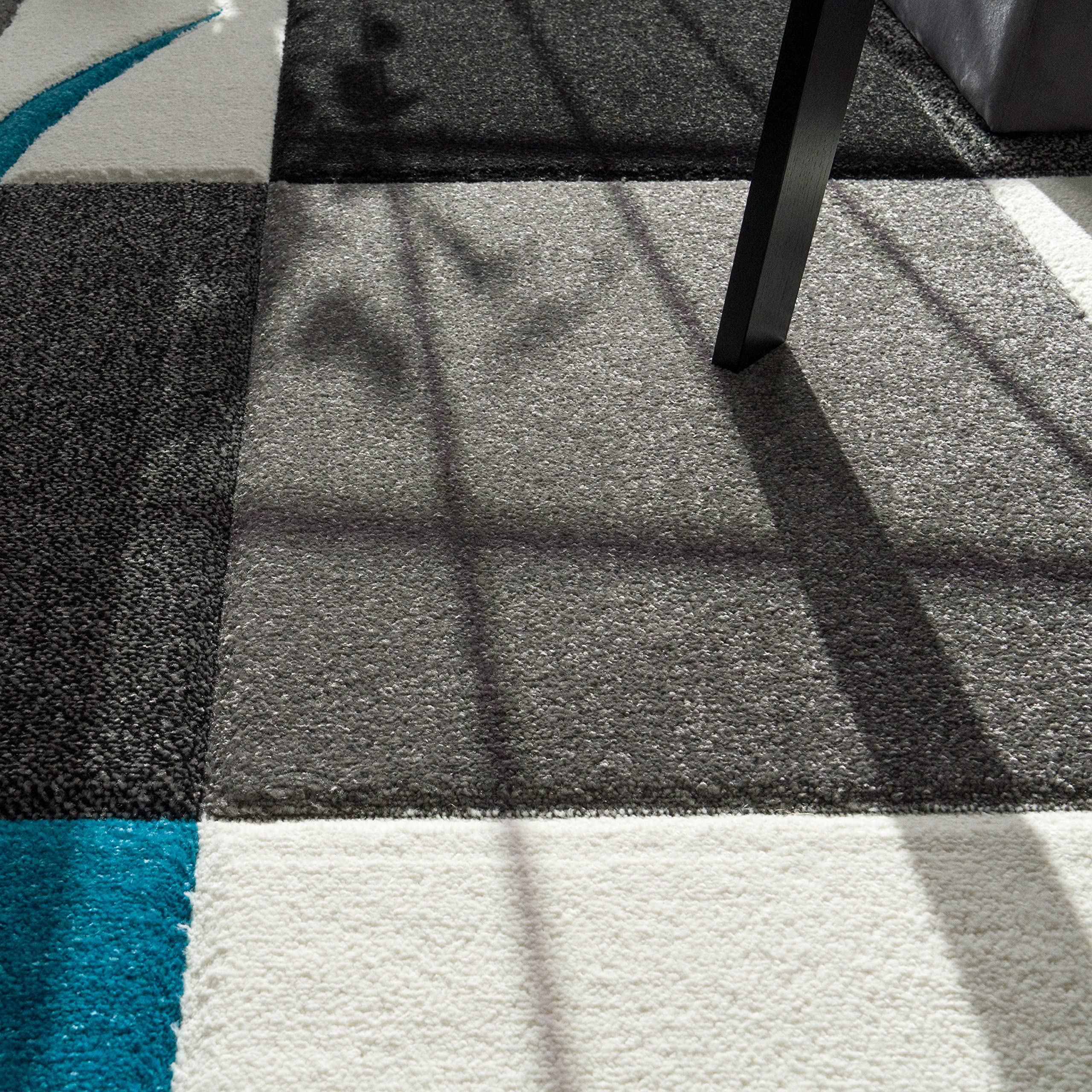 paco-home-designer-teppich-karo-muster-t-rkis-grau-120x170-cm-konturenschnitt-po image 3