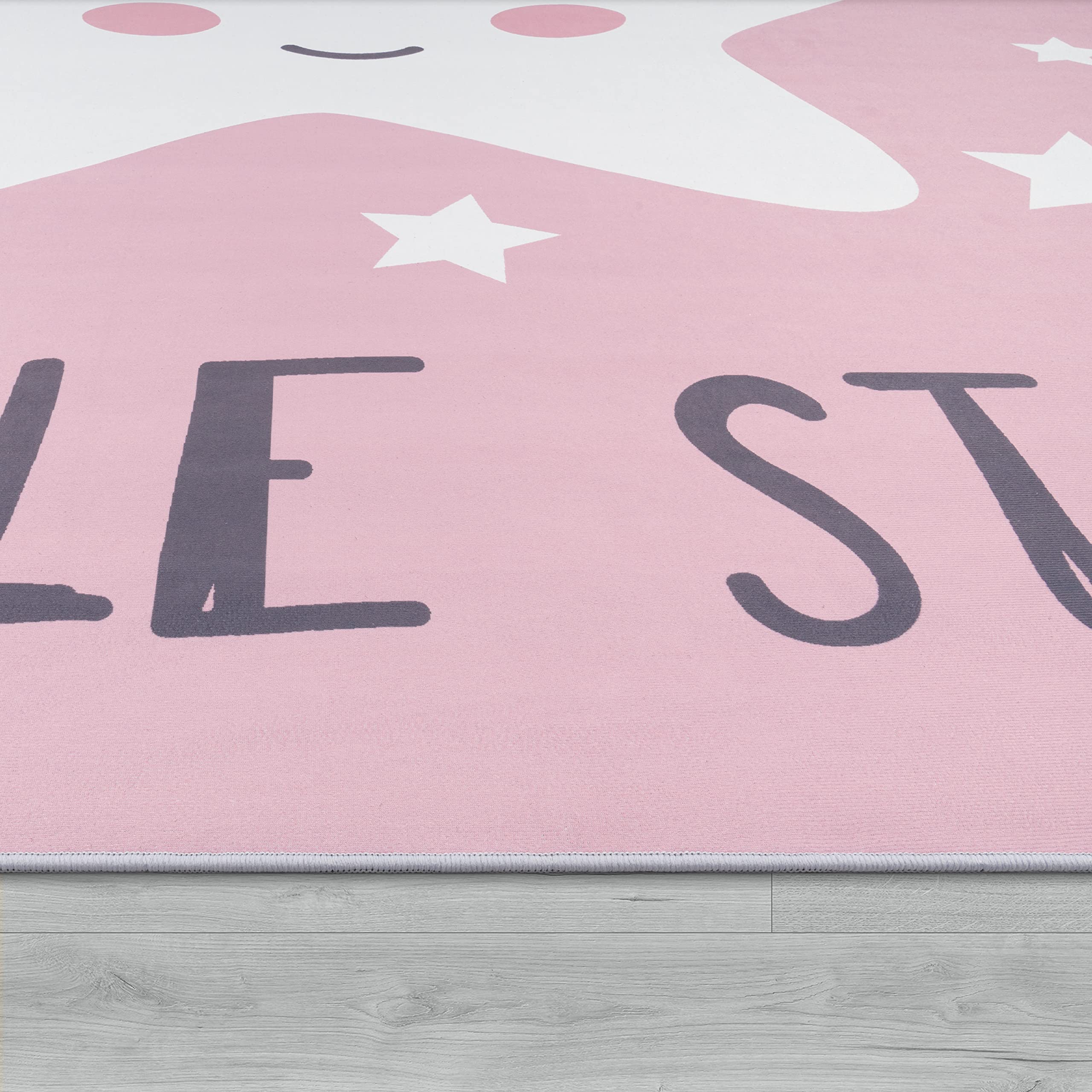 paco-home-kinderteppich-stern-spruch-rosa-weiss-180x280-cm image 2