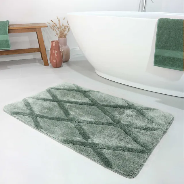 weconhome-homie-living-san-bosa-badteppich-gr-n-rauten-hochflor image 1
