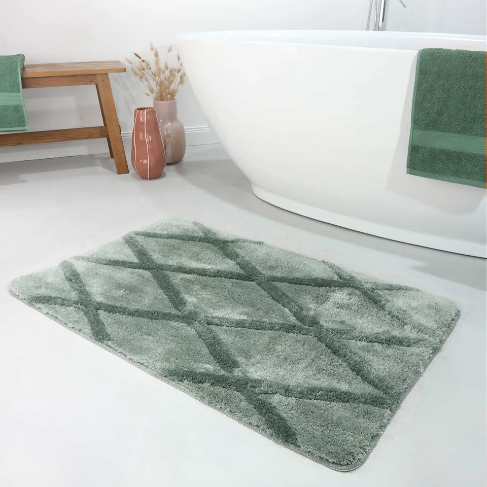 weconhome-homie-living-san-bosa-badteppich-gr-n-rauten-hochflor image 1