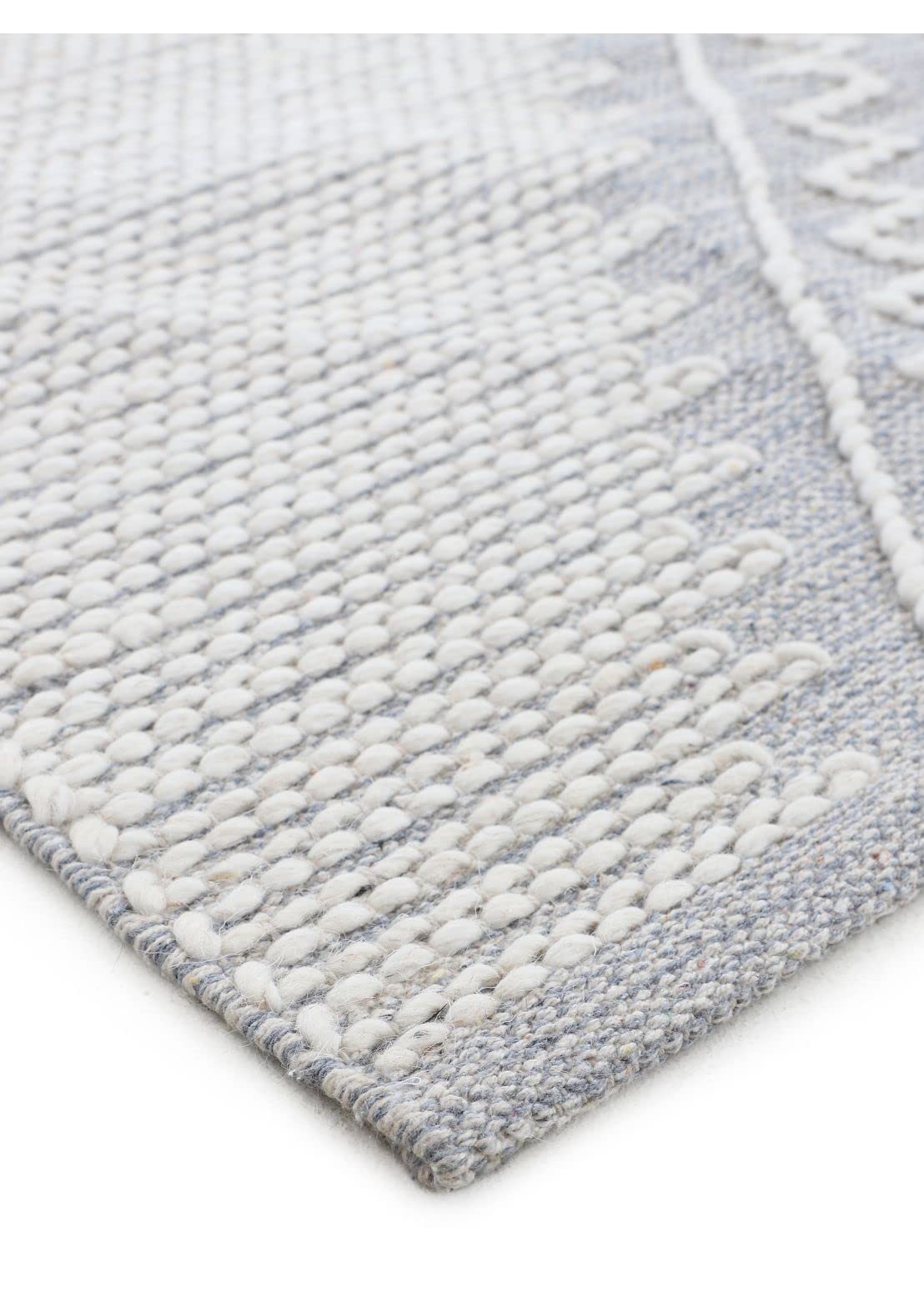 carpetfine-kelim-durry-baumwollteppich-grau-80x150-cm image 6