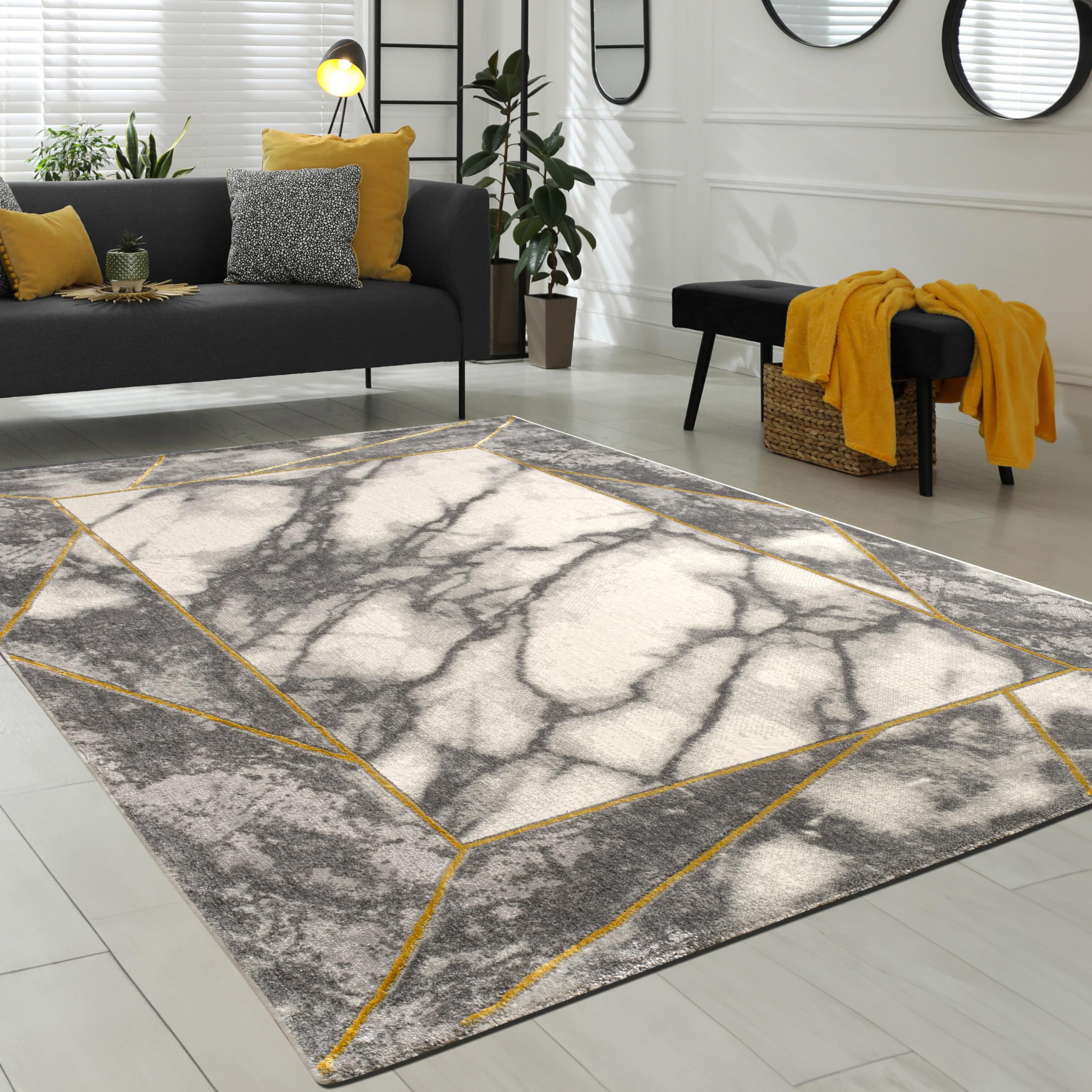 paco-home-brilliance-wohnzimmer-teppich-80x150-cm-gold-4-marmor-optik-kurzflor image 6