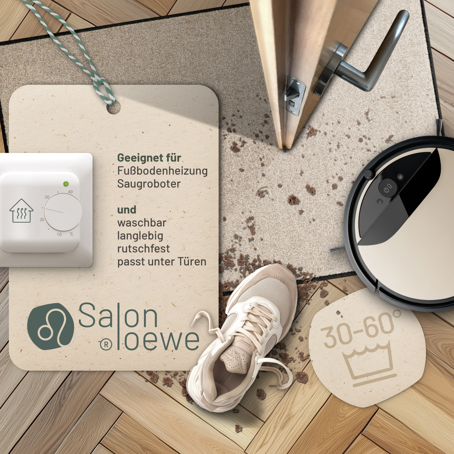salonloewe-sand-teppich-75-x-120-cm-helle-beige-polyamid-rutschfest-made-in-germ image 2
