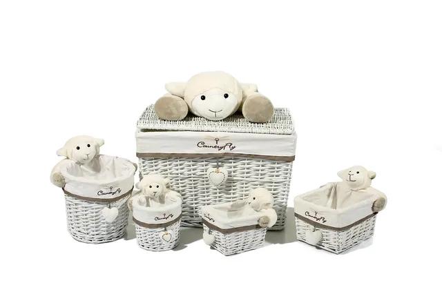 kayoom-korb-set-sheep-i-202-grau-wei-weide-polyester-truhe-und-k-rbe image 1