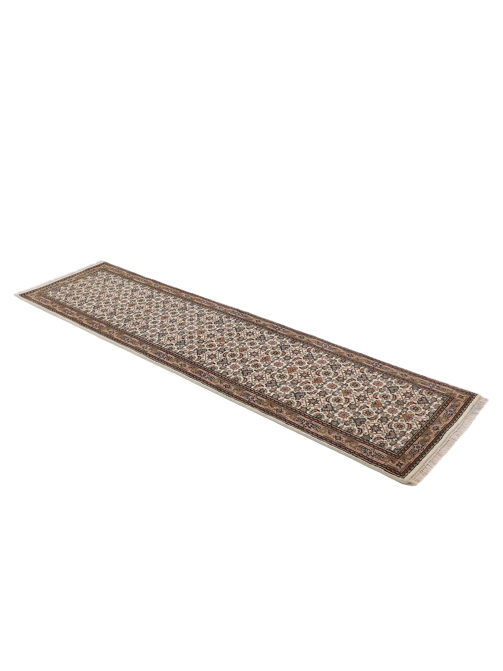 carpetine-bidjar-herati-teppich-l-ufer-creme-80x250-cm-handgekn-pft-wolle-baumwo image 3