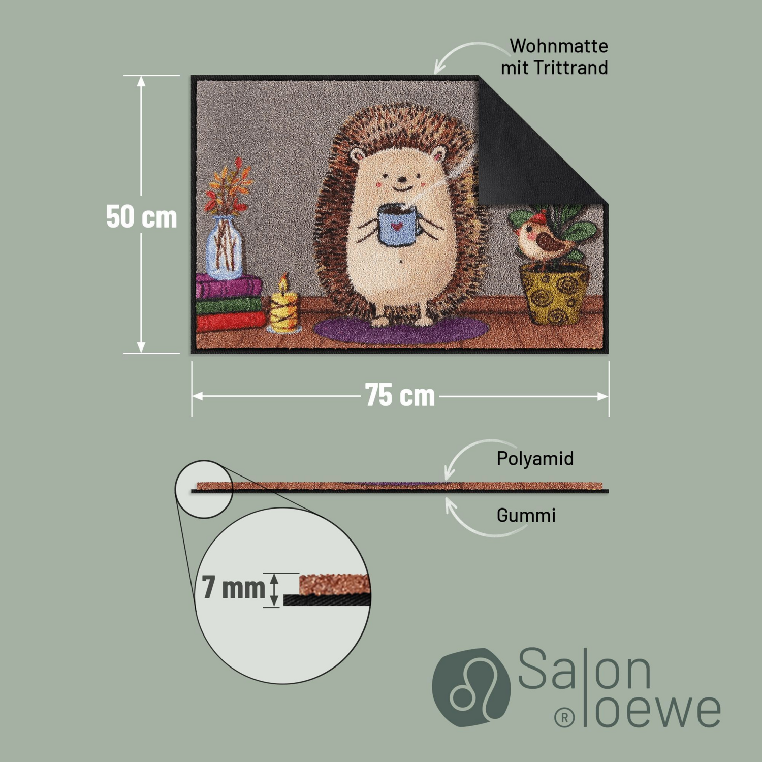 salonloewe-cozy-hedgy-eingangsmatte-50-x-75-cm-fu-matte-mit-igel-motiv-und-herbs image 3
