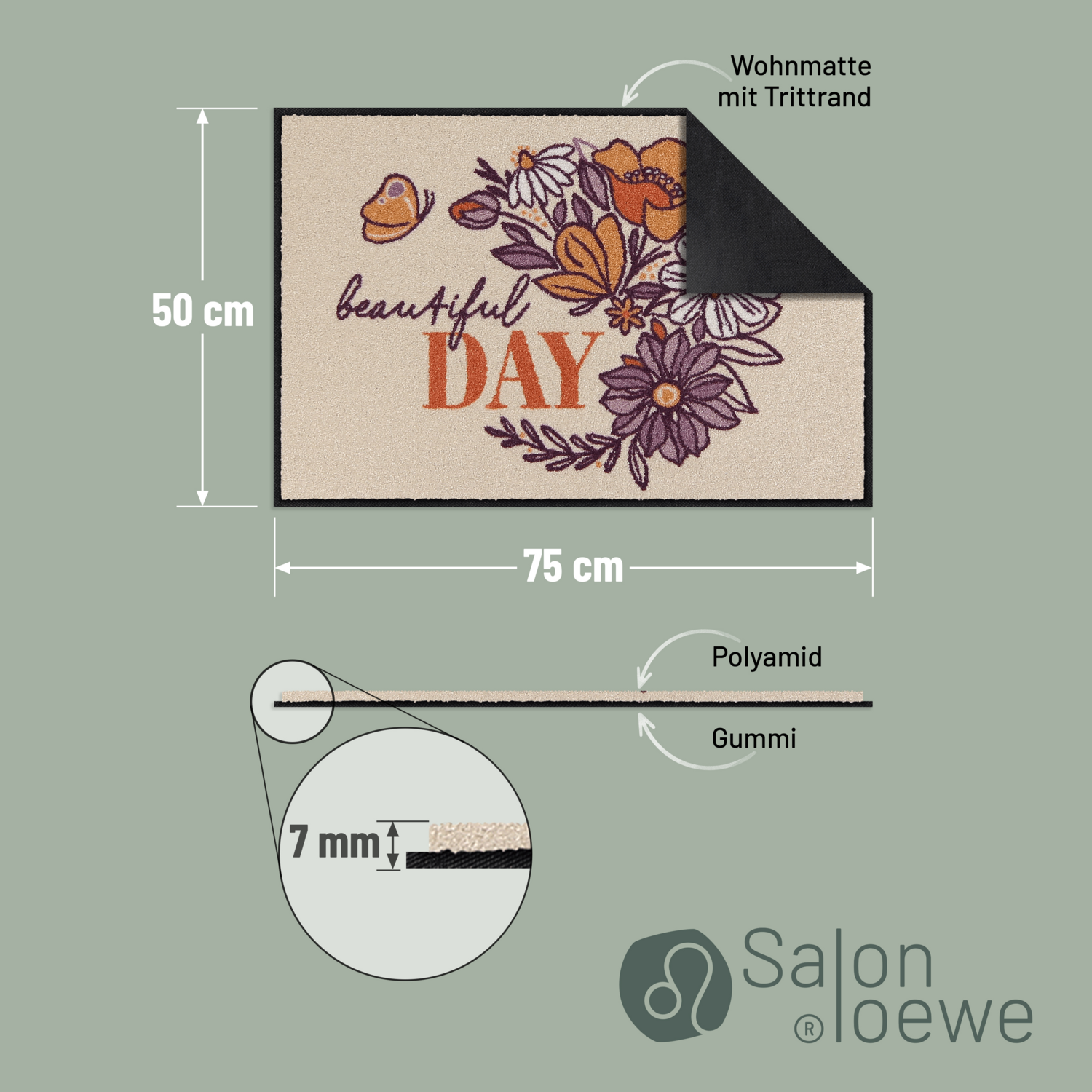 salonloewe-beautiful-day-schmutzfangmatte-50-x-75-cm-florale-eingangsmatte-mit-s image 4