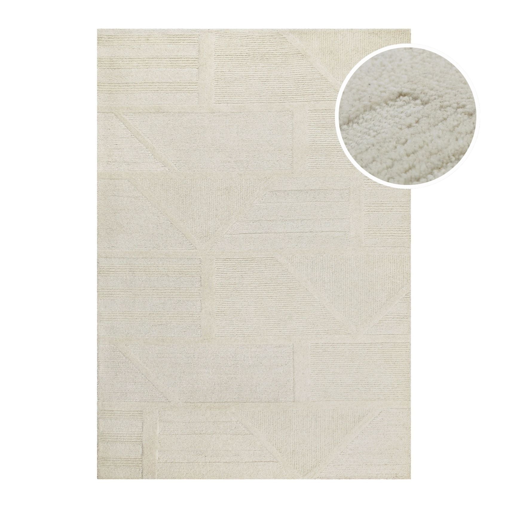 hamptons-by-weconhome-fifteen-kurzflor-teppich-creme-wei-handgetuftete-schurwoll image 1