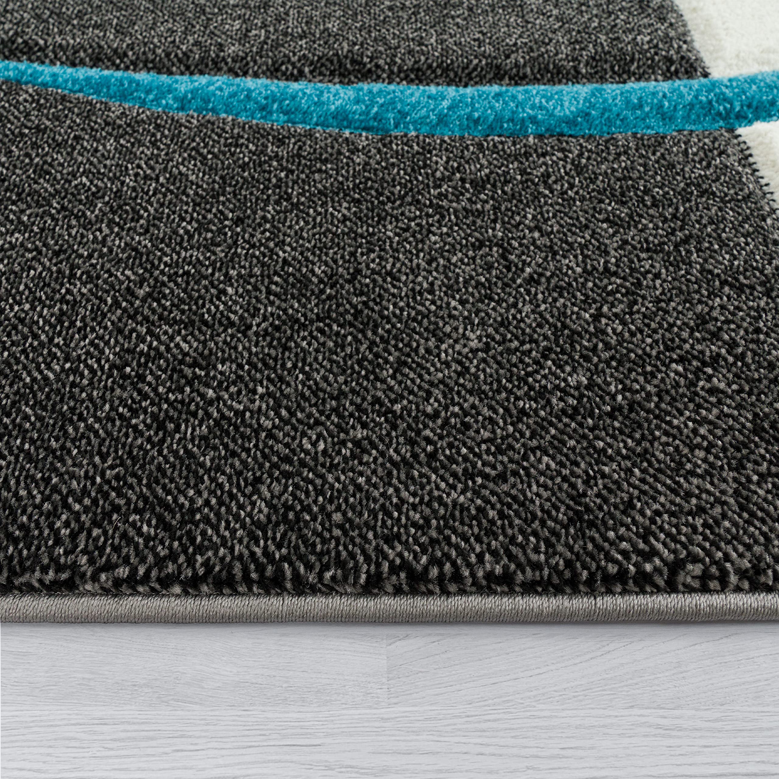 paco-home-metro-kurzflor-teppich-80x150-cm-t-rkis-geometrisch-kariert-meliert image 2