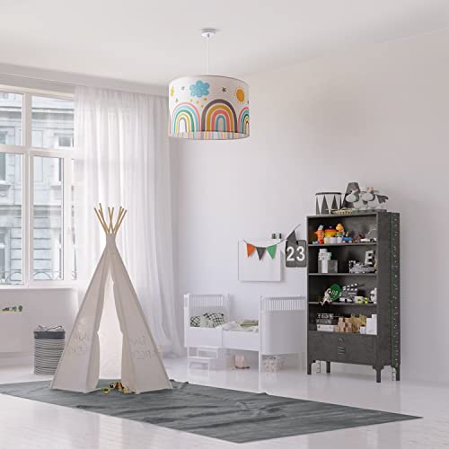 paco-home-kinder-pendelleuchte-stoffschirm-rund-regenbogen-e27-bunt image 6