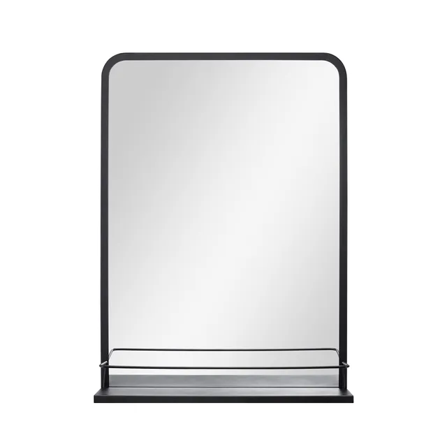 paco-home-wandspiegel-rechteckig-mit-ablage-schwarz-metall image 1