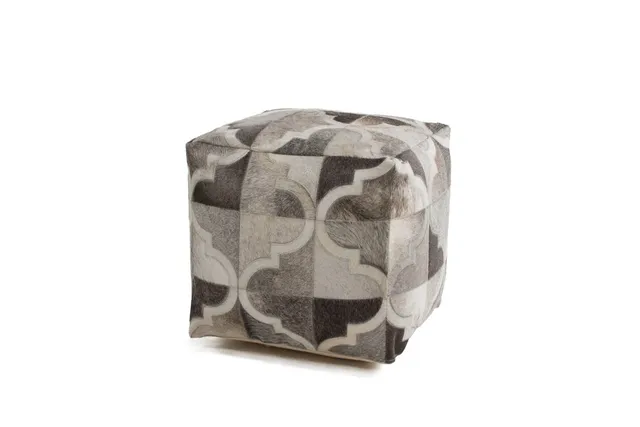 kayoom-lavish-pouf-310-sitzkissen-aus-100-leder-patchwork-optik-handgefertigt image 1