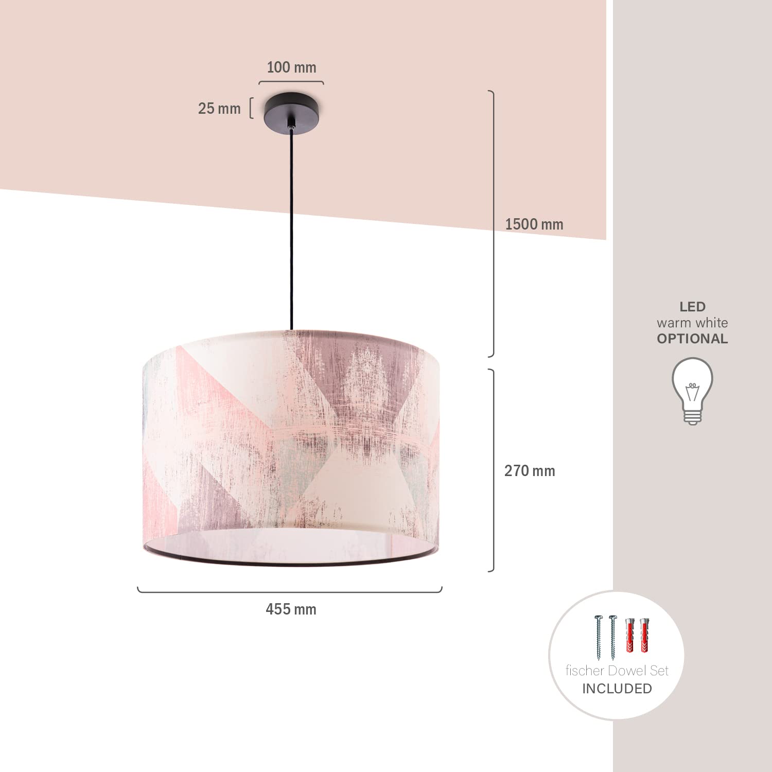 paco-home-pendelleuchte-stoffschirm-zylinder-e27-1-5m-kabel image 3