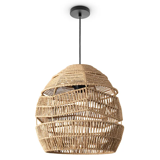 paco-home-pendelleuchte-boho-rattan-typ-4-natur-31-cm-e27 image 1